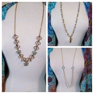 3 long necklace lot